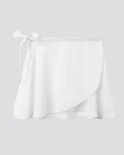 chiffon wrap skirt white front view