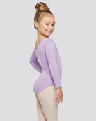 Purple Girls Long Sleeve Ballet Leotard
