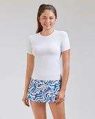 White Seamless Short Sleeve Yoga Tops