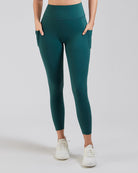 Women Yoga Pants Forest Green front view