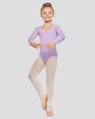Purple Girls Long Sleeve Ballet Leotard
