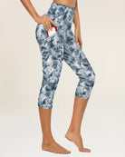 Tie Dye White Performance High Rise Capri Leggings