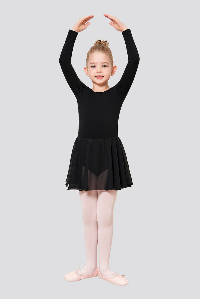 girls long sleeve dance dress black