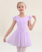 Lavender Girls Flutter Sleeves Dress