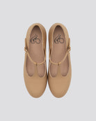 Tan T-Strap Character Shoes with 2.5" Heel - View 3