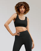Black SoftLuxe Elegance Sports Bra