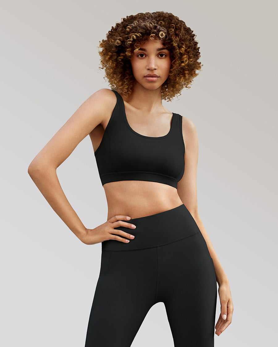Black SoftLuxe Elegance Sports Bra