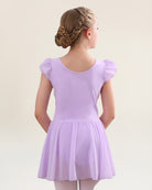 Lavender Girls Flutter Sleeves Dress