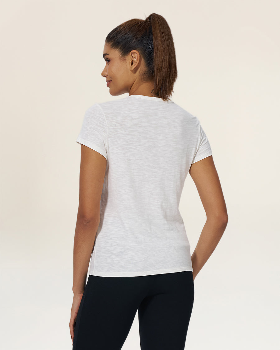 Off White Soft Cotton Slub T-Shirt