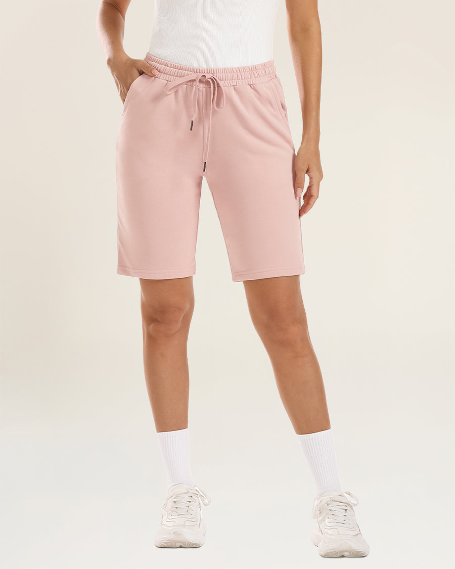 Light Pink Cotton Lounge Shorts 10”