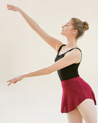 Burgundy Women Ballet Wrap Skirt Pull-On