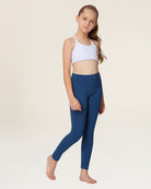 Marine Blue Girls Soft Yoga Leggings