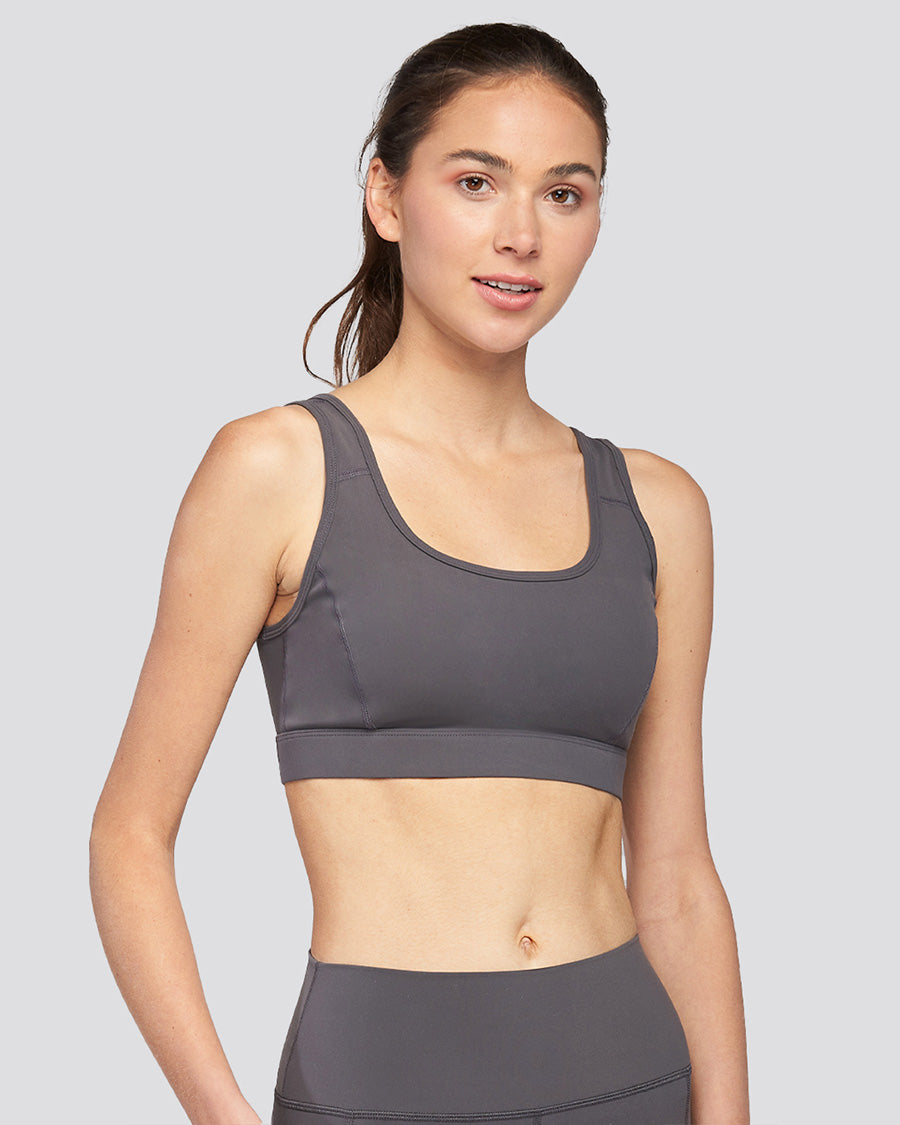  Charcoal SoftLuxe Elegance Sports Bra