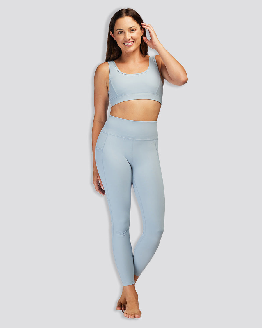 Steel Blue SoftLuxe Elegance Sports Bra