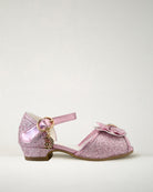 Pink Girls Sparkly Princess Low Heels Sandals