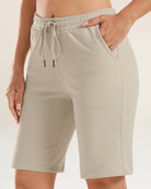 Khaki Cotton Lounge Shorts 10”