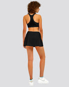 pleated tennis skirt black back view