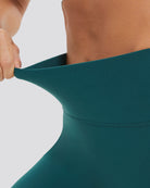 Forest Green SoftLuxe Yoga Shorts with Pockets - View 4