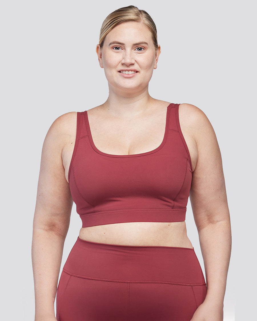 Burgundy SoftLuxe Elegance Sports Bra