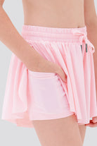 girls pink butterfly shorts with pocket