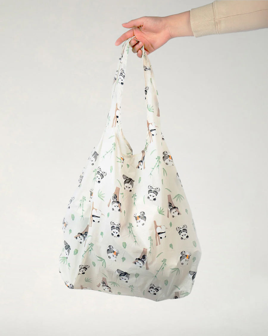 Panda Friends Reusable Tote Bags Full View