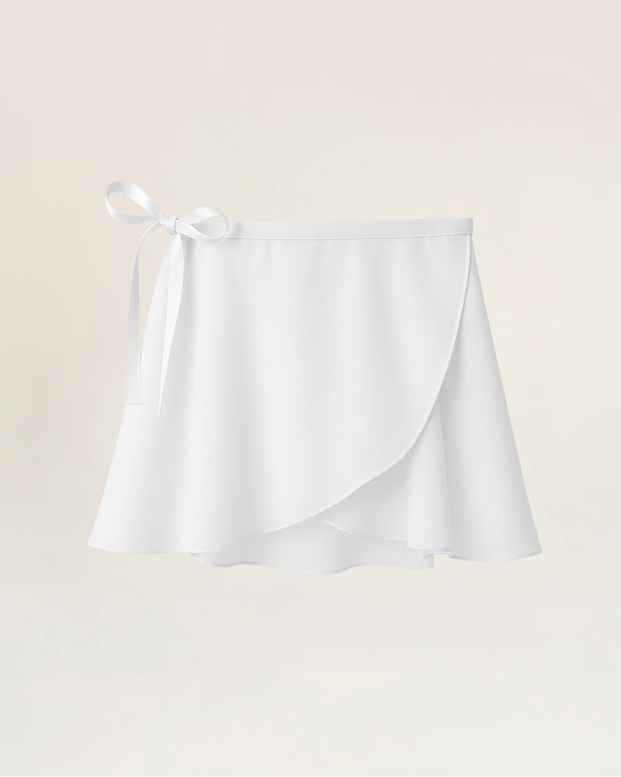 White Girls Chiffon Wrap Skirt With Adjustable Tie