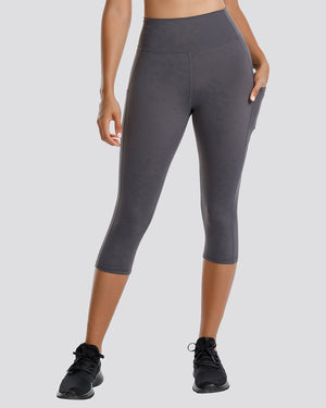 ボトムスその他 SLEEPER SS25 'Capri' legging (SLLG08P011N GREY) Grey Capri Leggings for Women | High Waisted with Pockets