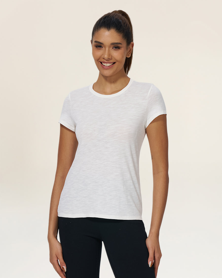 Off White Soft Cotton Slub T-Shirt