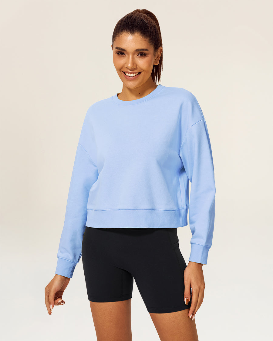 Baby Blue Crop Oversized Sweatshirt