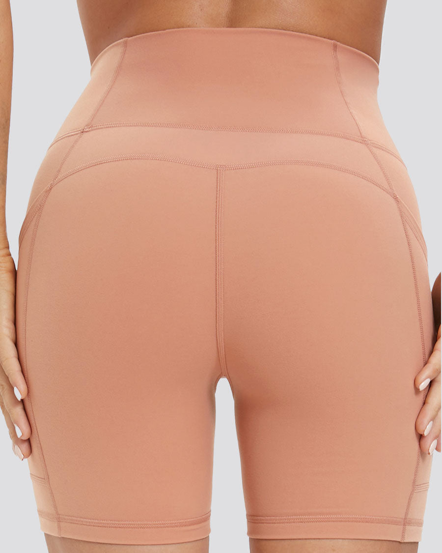 Autumn Clay SoftLuxe Yoga Shorts with Pockets - View 7