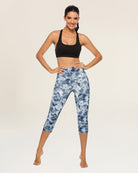 Tie Dye White Performance High Rise Capri Leggings