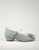 Silver Girls Glitter Mary Jane Low Heel Shoes