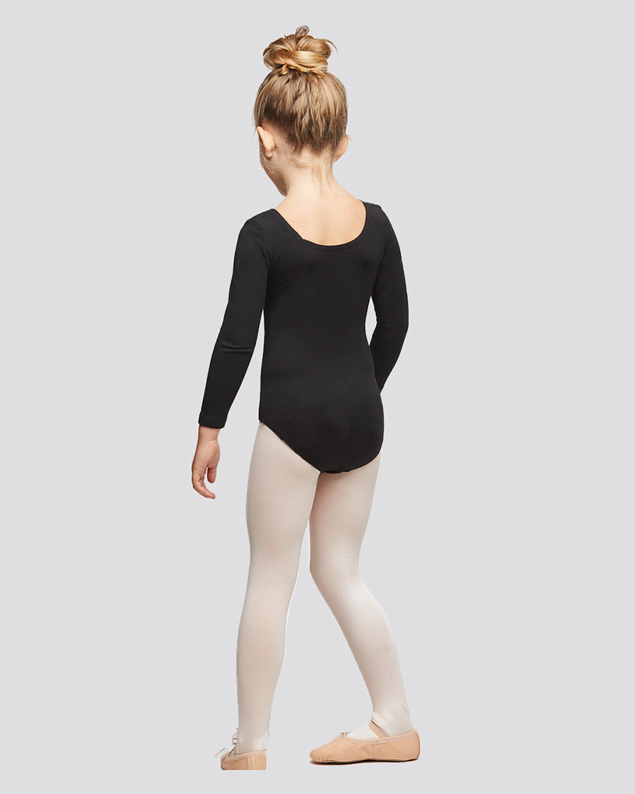 Black Girls Long Sleeve Ballet Leotard
