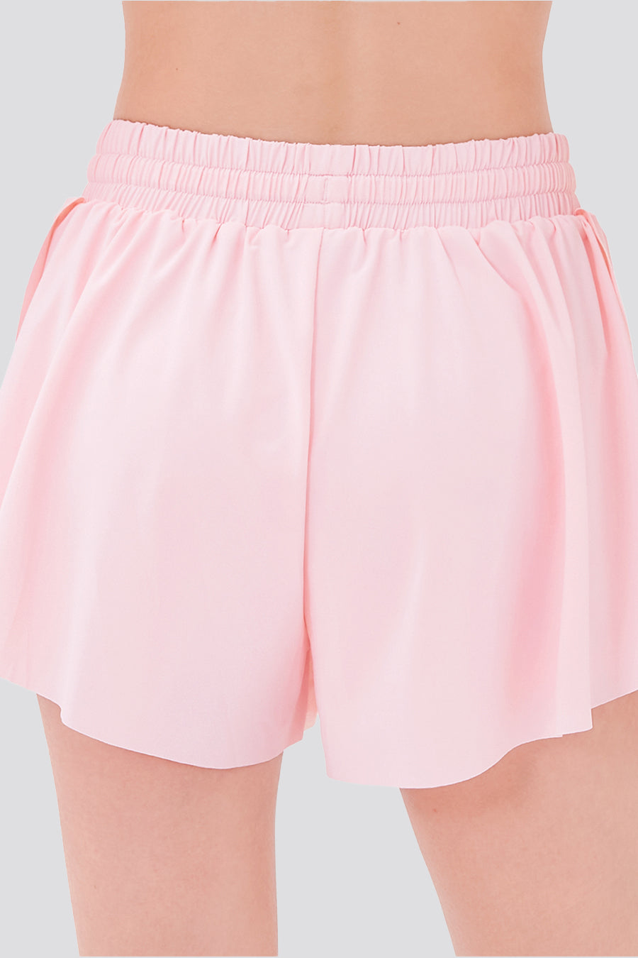 Back view of pink butterfly shorts