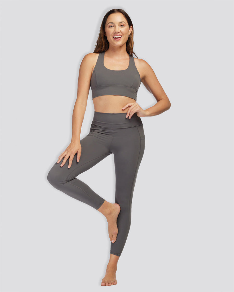 Charcoal Women Yoga Pants - View 3