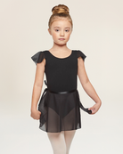 Front view black ballet leotard 