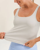 Chalk Square Neck Longline Tank Top