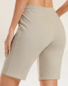 Khaki Cotton Lounge Shorts 10”