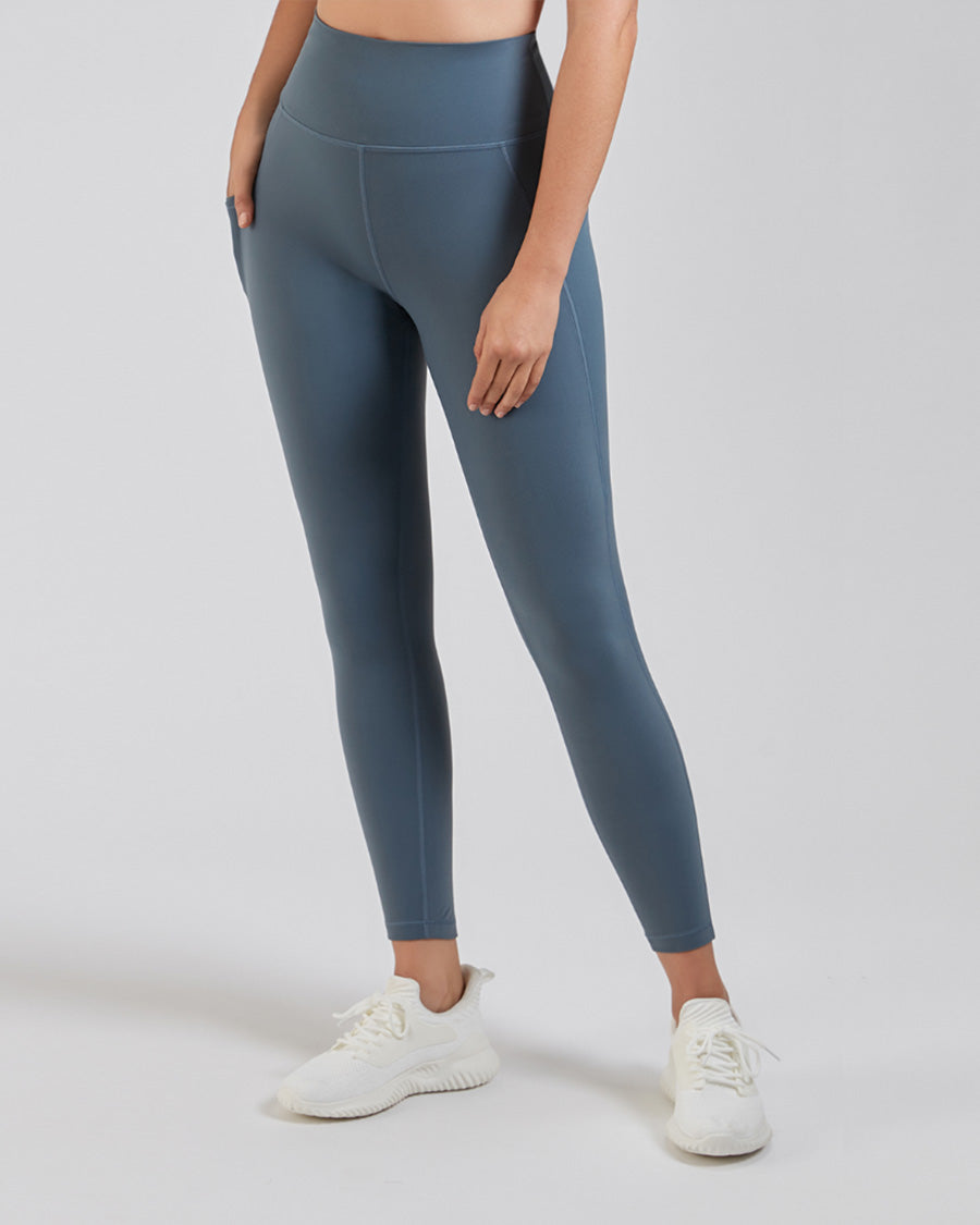 Women Yoga Pants Grey Sage front view