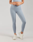 Women Yoga Pants Steel Blue front view