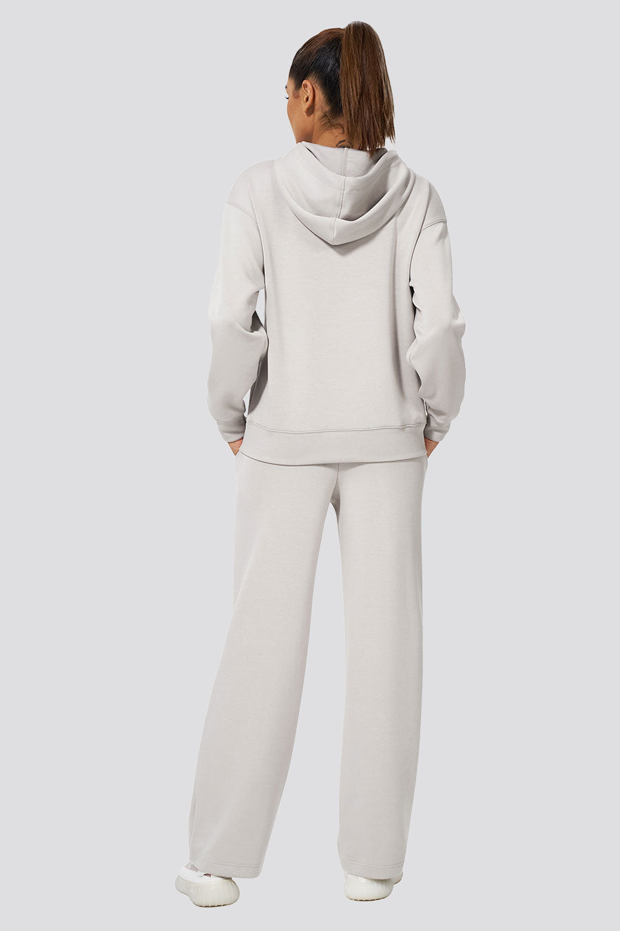 Light Grey 2-Piece Lounge Set | Womens Oversized Hoodie Light Grey 2-Piece Lounge Set | Womens Oversized Hoodie