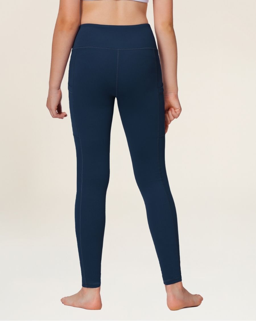 Navy Girls Athletic Leggings - View 4