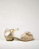 Gold Girls Sparkly Princess Low Heels Sandals