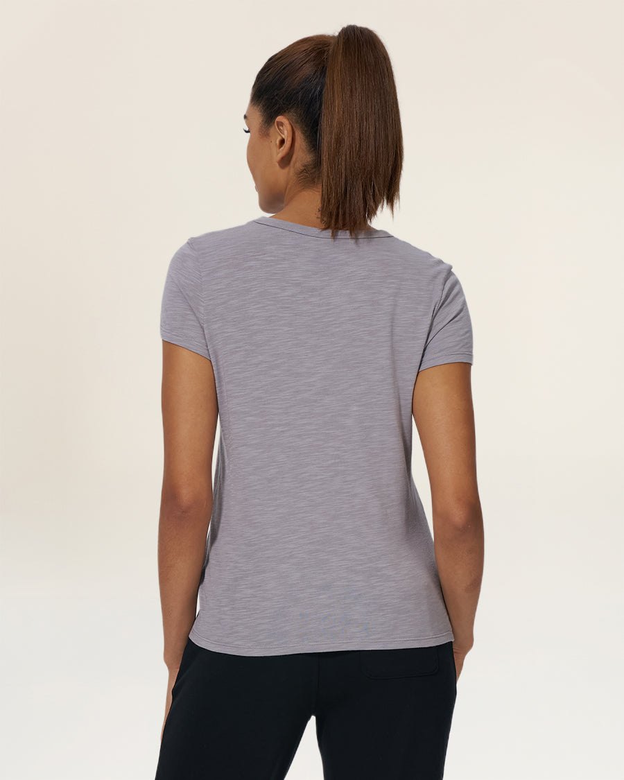 Grey Soft Cotton Slub T-Shirt