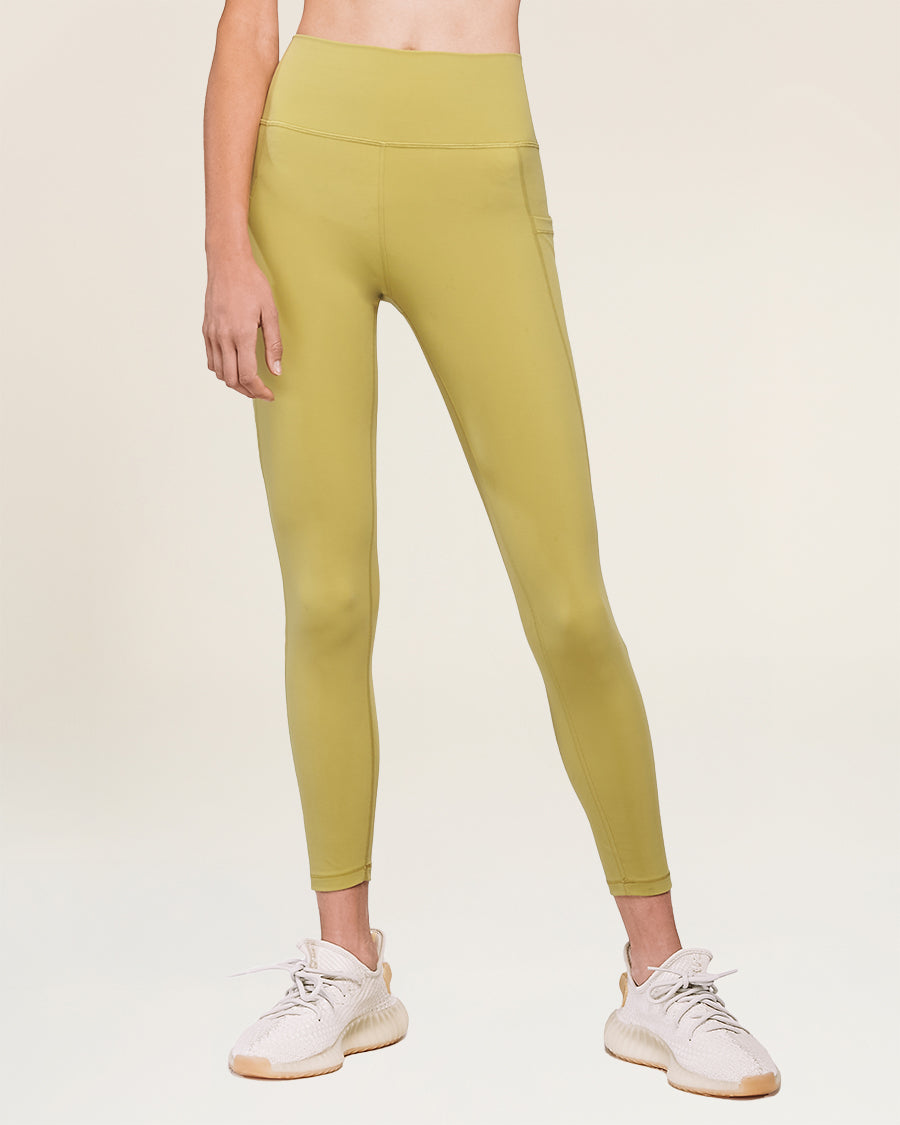 Golden Lime SoftLuxe Yoga Pants with Pockets