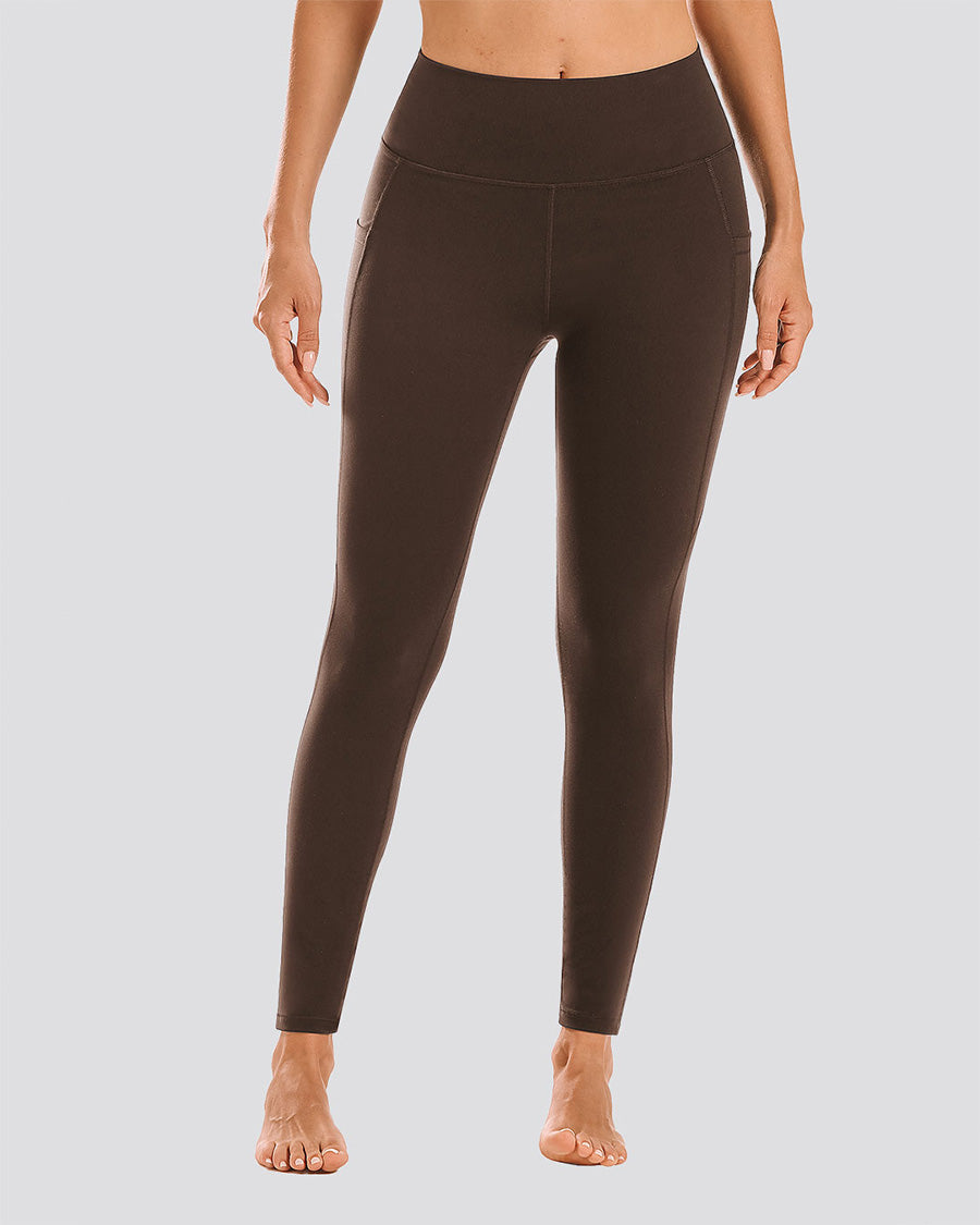 Women Workout Leggings Coffee front view