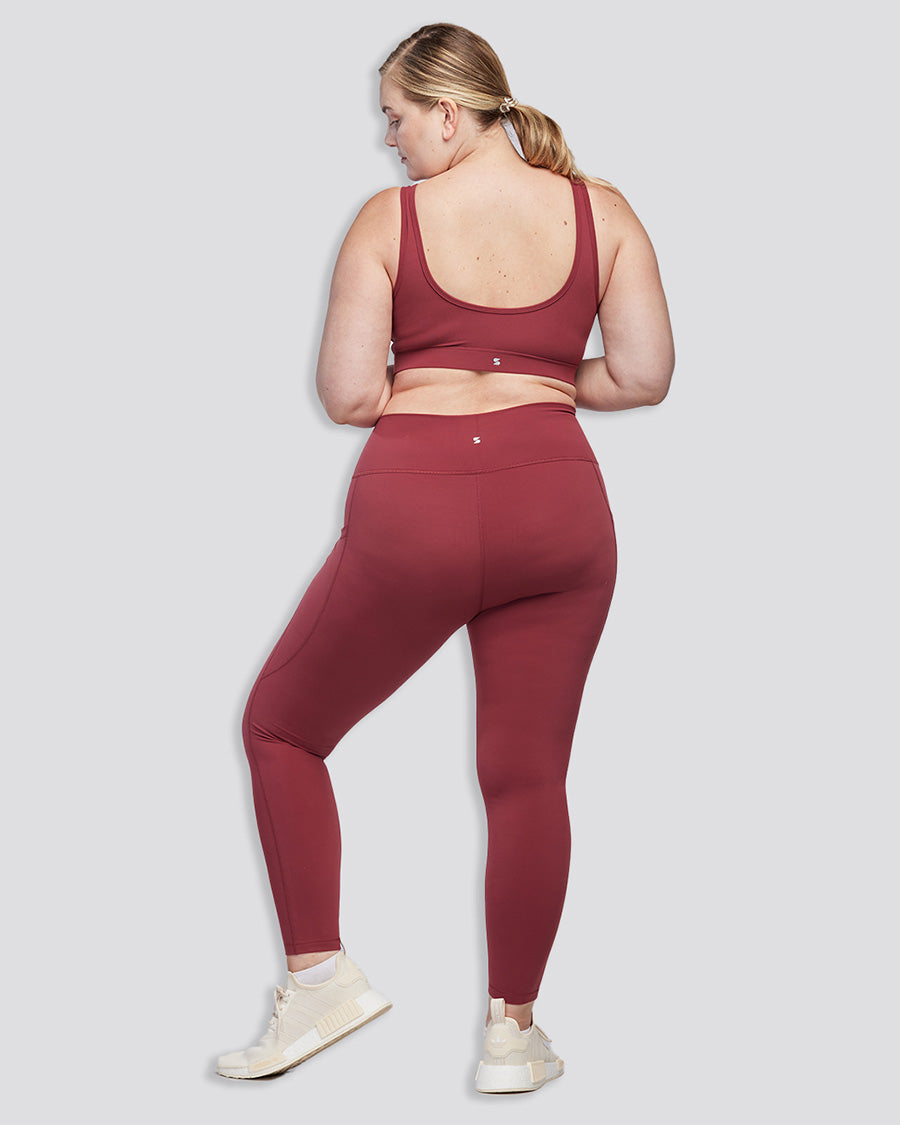 Burgundy SoftLuxe Elegance Sports Bra