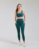 Women Yoga Pants Forest Green full view