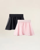 Pink + Black 2 Pack Girls Chiffon Pull-On Skirt