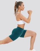 Forest Green SoftLuxe Yoga Shorts with Pockets - View 6